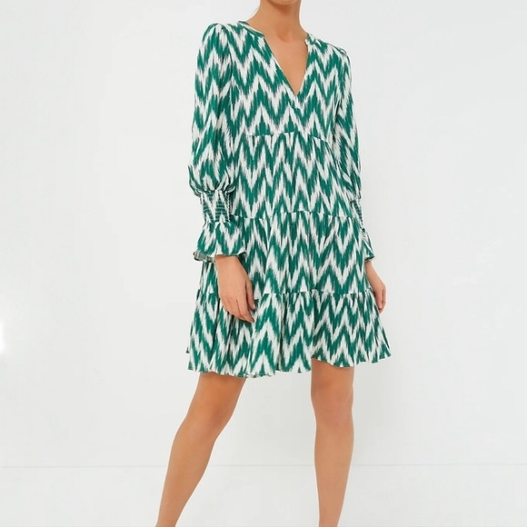 Pomander Place Dresses & Skirts - Pomander Place Green Ikat Kenzo Tuckernuck Tiered Summer Mini Dress Size S